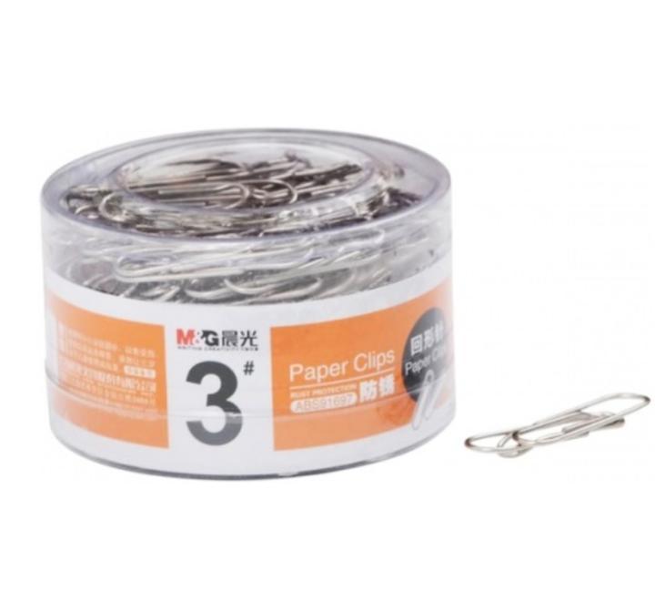 Ezüstözött, nikkelezett, 3-as számú gémkapocs, 200 db/doboz M&G