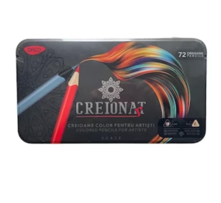 72 darabos kétszínű ceruzakészlet, fémdoboz, Daco, CC472 sokszínű