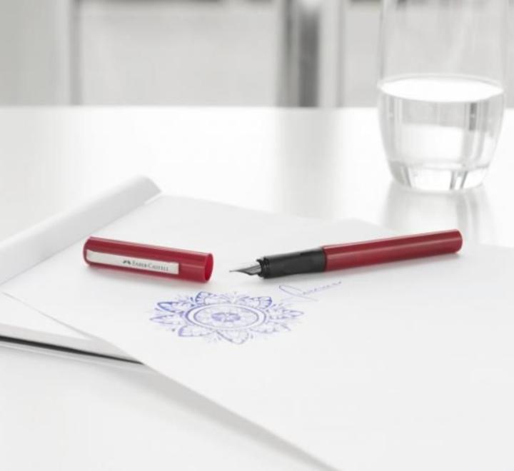 Töltőtoll készlet + 6 patron piros Faber-Castell