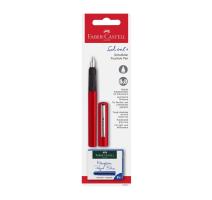 Set stilou + 6 patroane rosu Faber-Castell