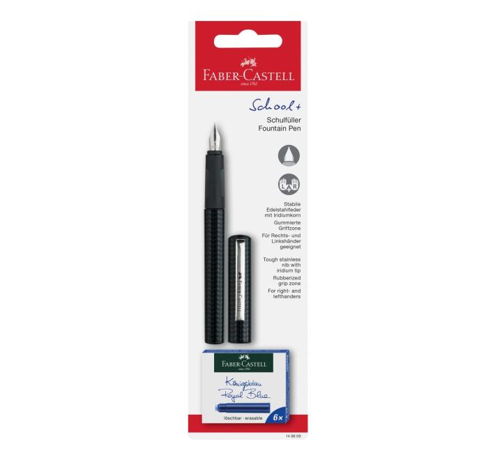Töltőtoll készlet + 6 patron fekete Faber-Castell
