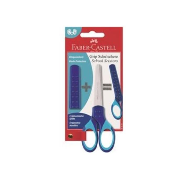 Olló él védővel kék Faber-Castell