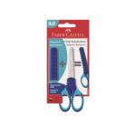 Olló él védővel kék Faber-Castell