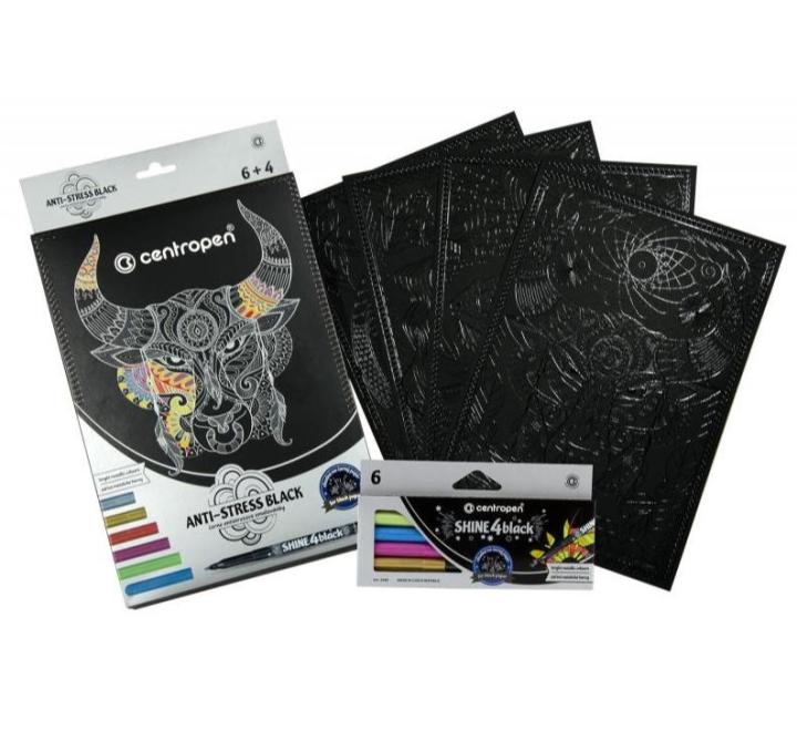 Fekete rajz lap markerekkel Centropen