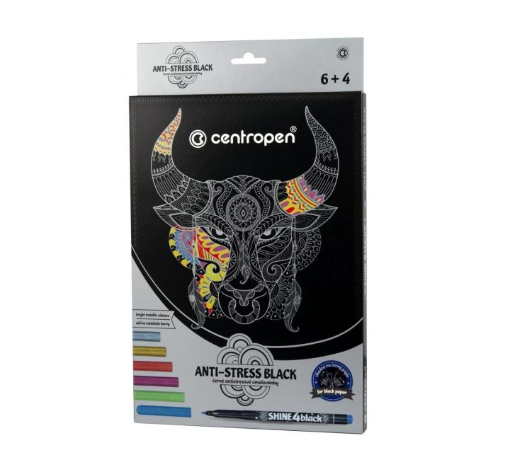 Fekete rajz lap markerekkel Centropen
