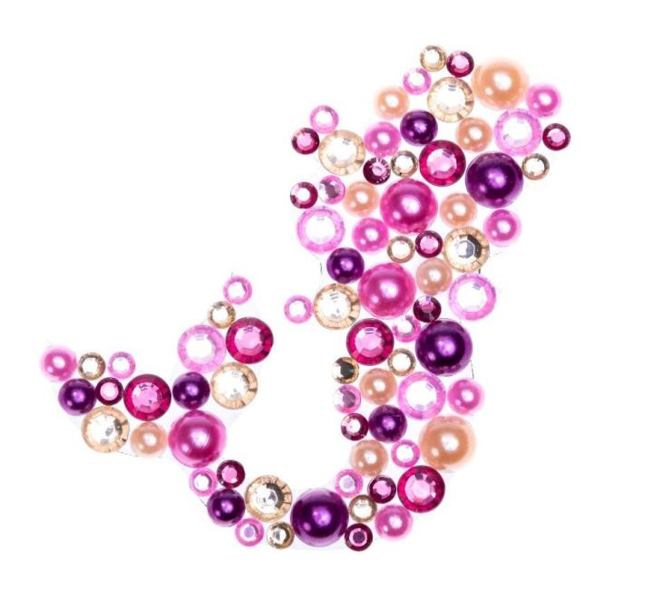 Kézműves kiegészítők-Öntapadós gyöngyök lila