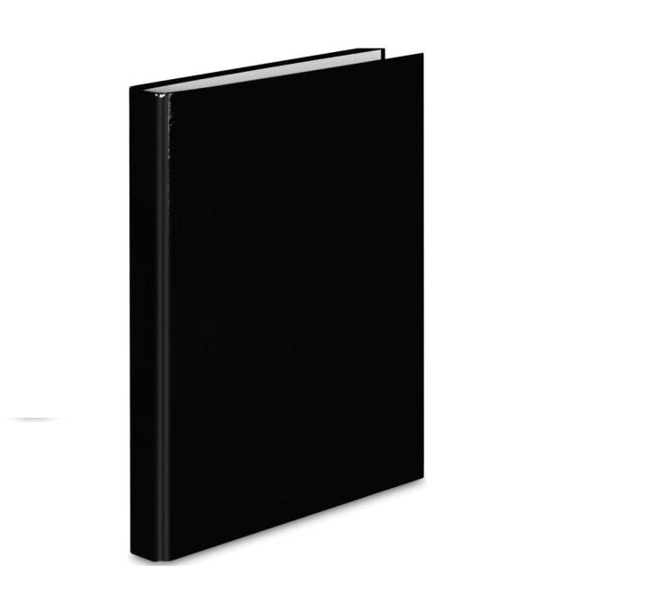 Mechanikus füzet 4 gyűrűs PP  25mm fekete