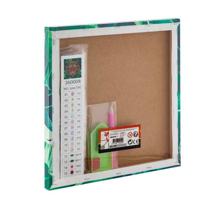 Gyémántszemes kép tigris 30x30cm