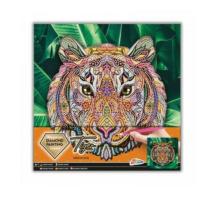 Gyémántszemes kép tigris 30x30cm