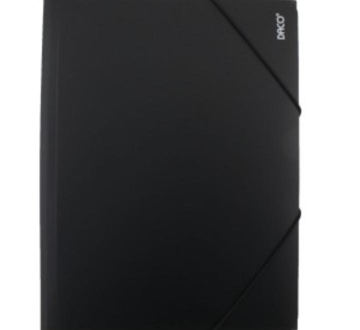 Daco fekete műanyag, gumiszalagos mappa