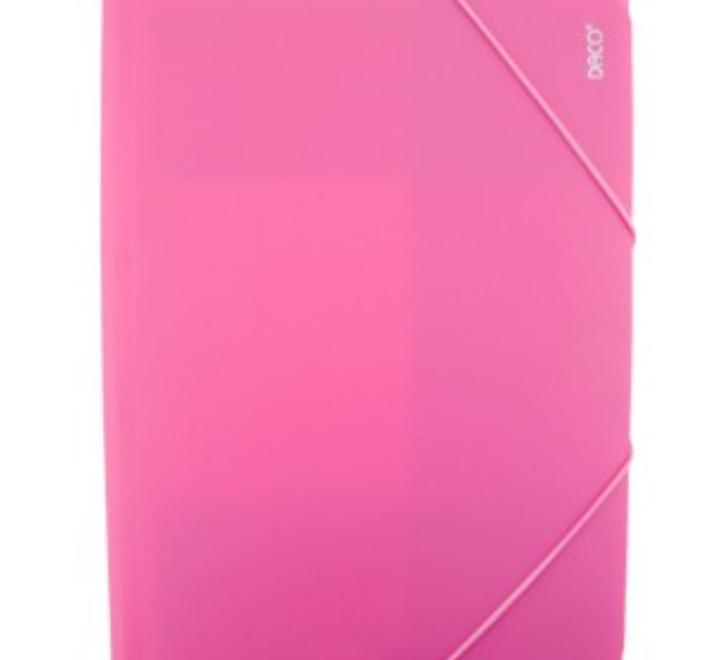 Daco rózsaszín műanyag mappa gumiszalaggal