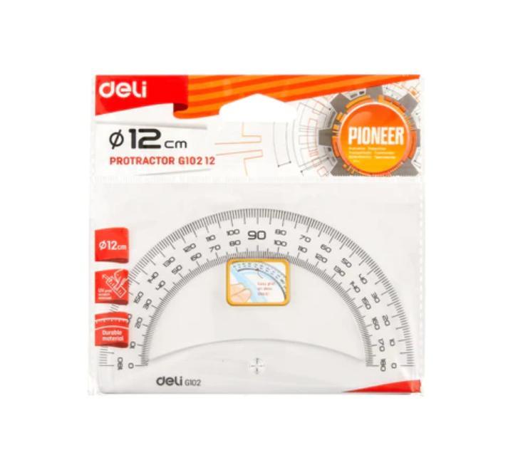 Szögmérő 180 fok 12cm Deli