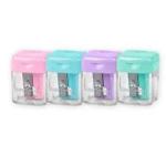 Egyszerű műanyag hegyező pasztell színű tárolóval