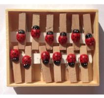 12 db fa facsiptető készlet 5cm, katicabogaras