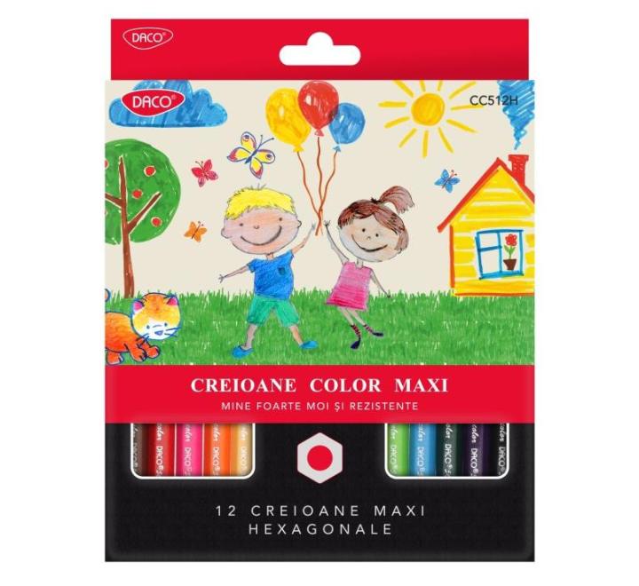 Színesceruza 12 szín Maxi hatszögű Daco