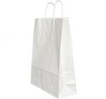 Punga hartie maner rasucit 22x 10x 31cm alb/alb Papiroti