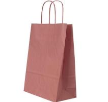 Punga hartie maner rasucit 22x 10x 31cm caise pastel/alb Papiroti