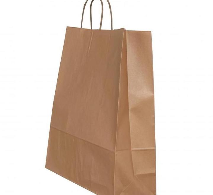 Punga hartie maner rasucit 26 x 12 x 35cm cupru/alb Papiroti