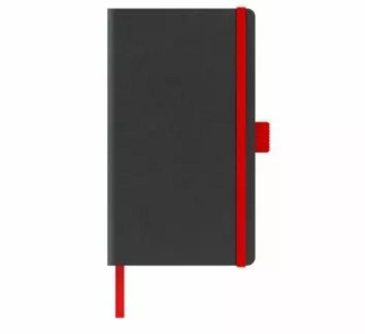 Napló A5 Castelli, feket kemény bórító, piros gumival