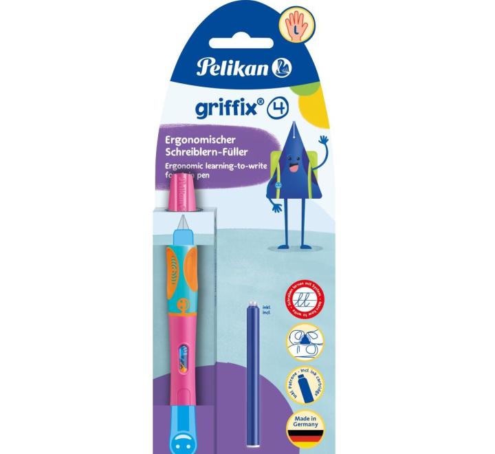 Töltőtoll Griffix balkezeseknek rozsaszin