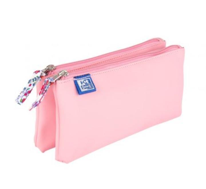 Tolltartó 2 zip Floral Pastel,roz