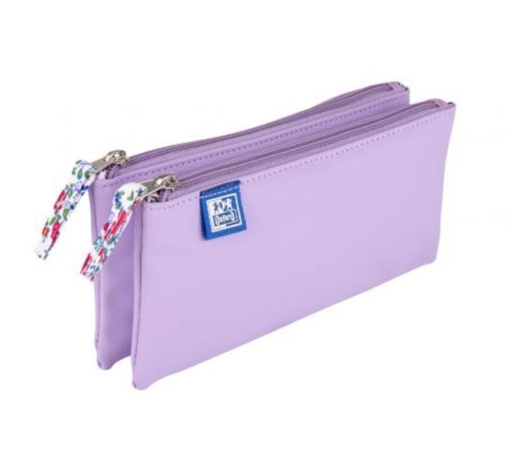 Tolltartó 2 zip Floral Pastel,lila