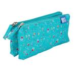 Tolltartó 2 zip Floral Pastel,turcoaz
