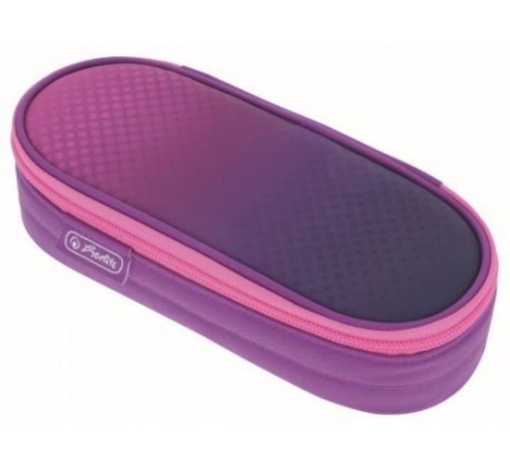 Lila/rózsaszín ovális tolltartó