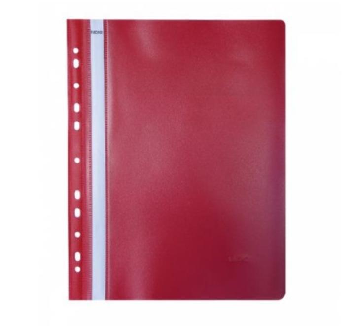 Műanyag sínes mappa perforált Noki piros