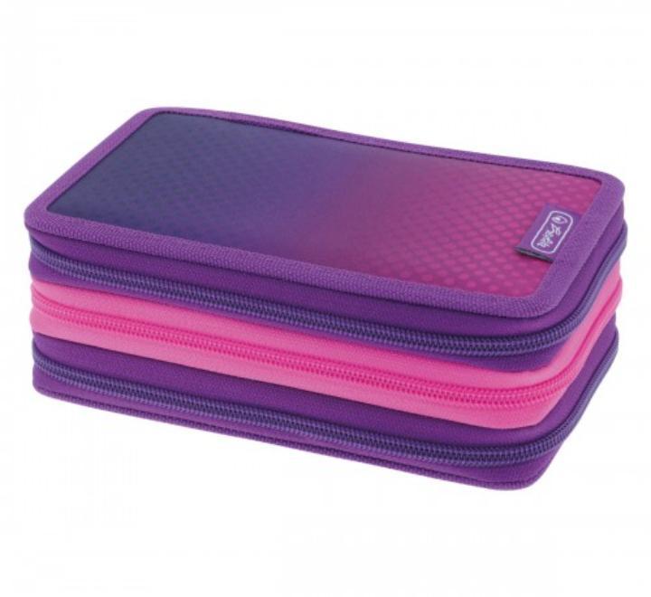 Tolltartó 31 darab 3 Dip Dye, cipzárral ellátott, lila/rózsaszín színű