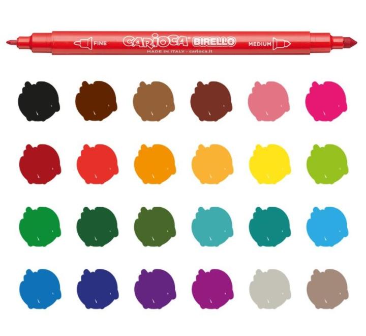Filctoll 24 szín kétvégű Carioca Birello