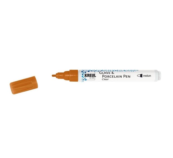 Porcelán és üveg marker Kreul Clear barna