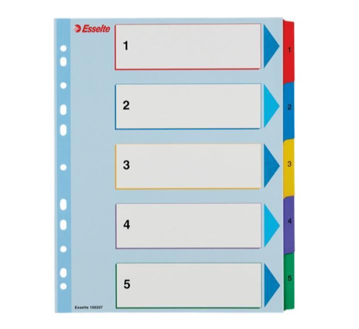 Elválasztólap karton 1-5 Esselte