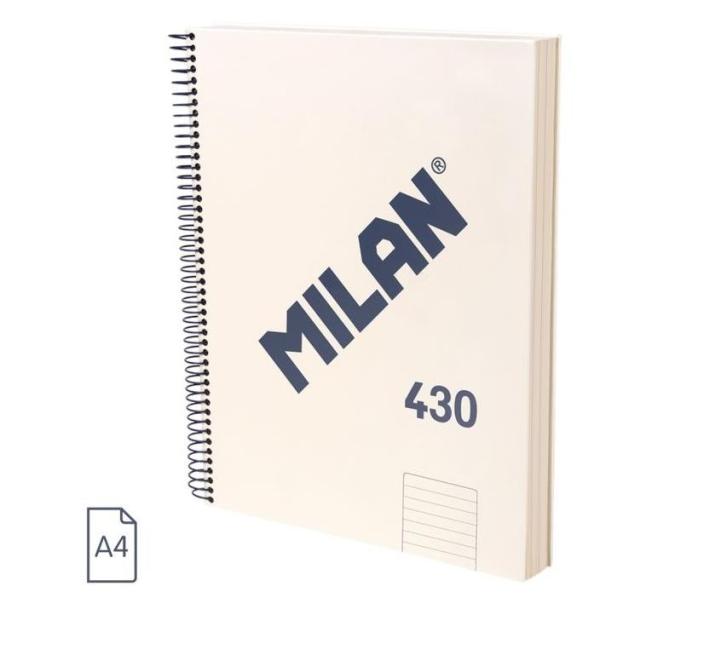 Füzet A4 120 lapos vonalas spirálos Milan bézs