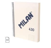 Füzet A4 120 lapos vonalas spirálos Milan bézs