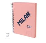 Füzet A4 120 lapos vonalas spirálos Milan rózsaszin