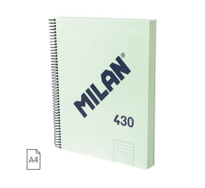 Füzet A4 120 lapos vonalas spirálos Milan zöld