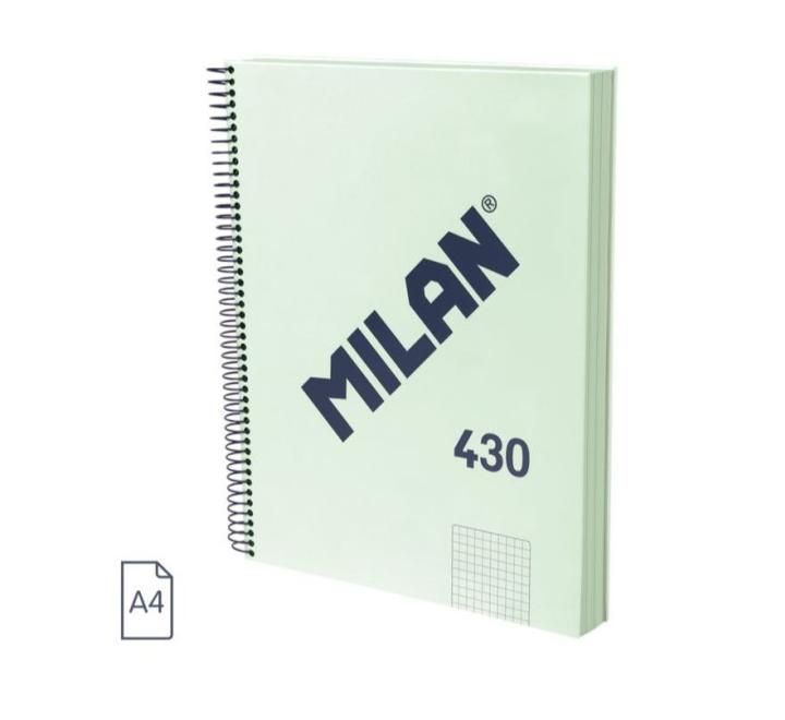 Füzet A4 120 lap kockás spirálos Milan zöld