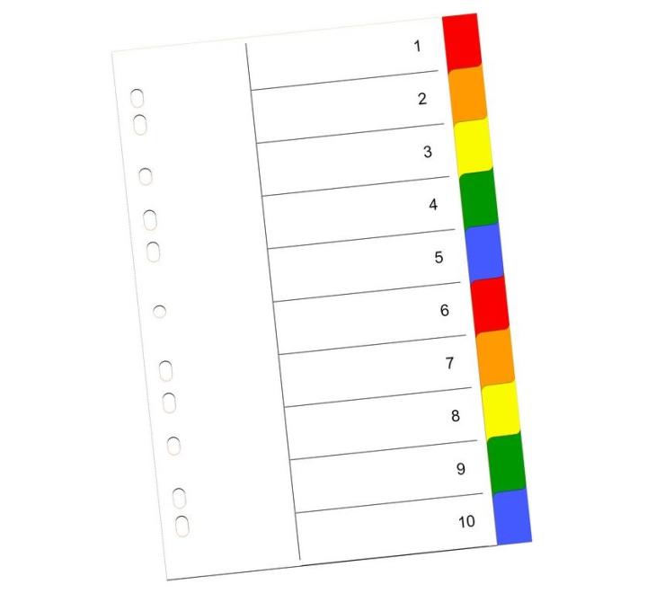 Műanyag elválasztólapok 10/szett