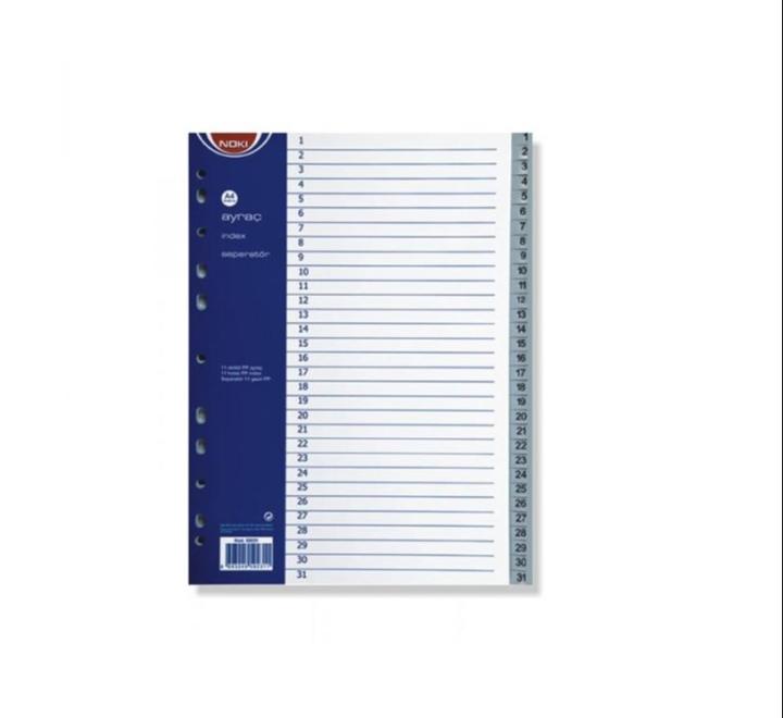 Műanyag elválasztólap szürke 1-31