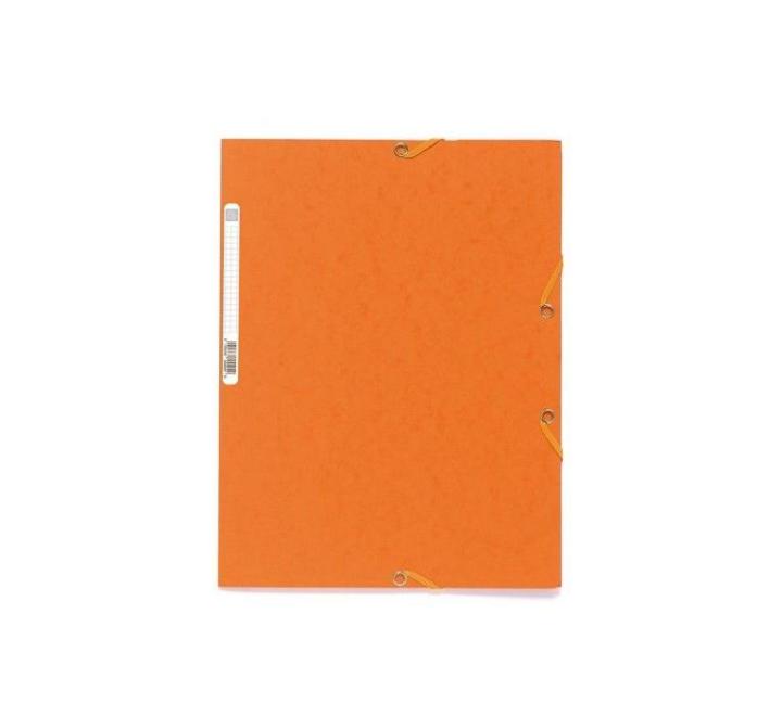 Irattartó mappa karton gumival 400g narancssárga Exacompta