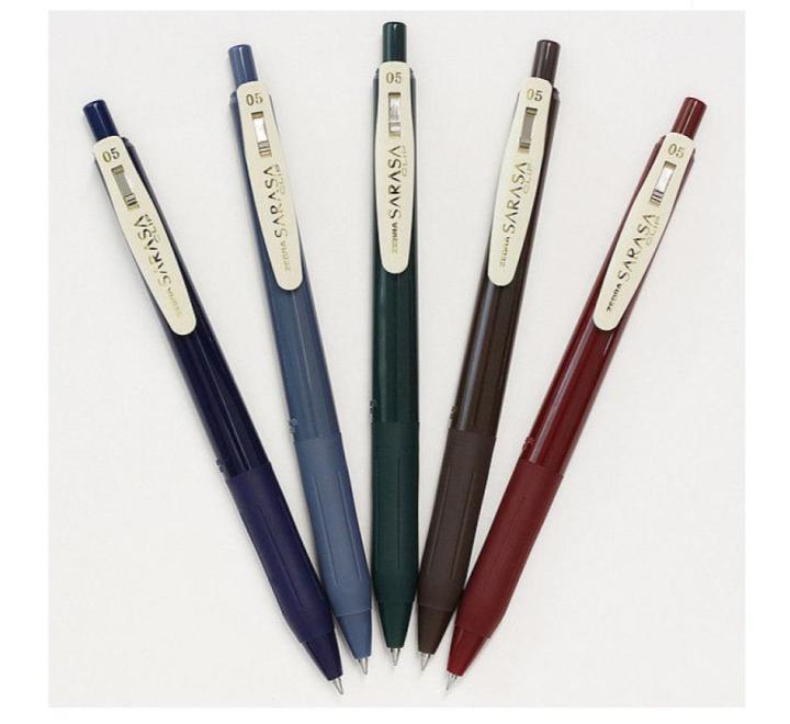 Zselés golyóstoll 0.5mm Zebra Sarasa Clip Gel Vintage 5/szett