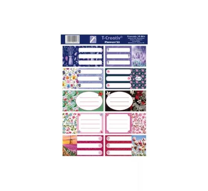 Füzetcímke 10 db-os Flowers