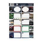 Füzetcímke 10 db-os Sportcars