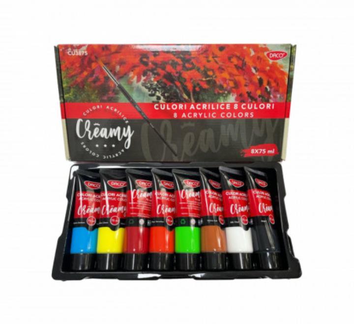 Culori acril 8 culori 75ml  Creamy Daco
