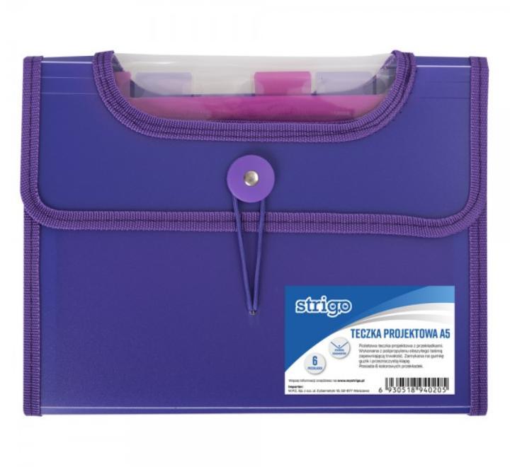 Műanyag mappa A5 6 részes Strigo