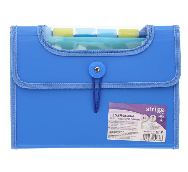Műanyag mappa A5 6 részes Strigo
